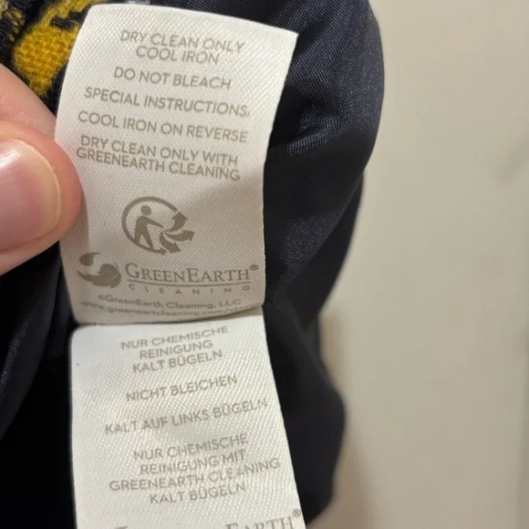 Boden 100% Wool British Tweed Faye Kilt Skirt Navy White Yellow Houndstooth| 14L - Picture 3 of 12